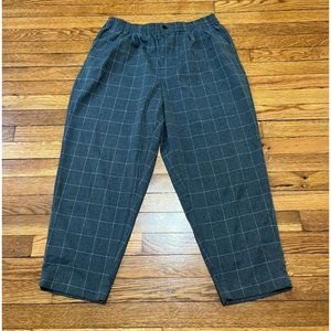 Madewell Gray Plaid Pants Women's Size Large High Rise Straight Leg 32x25.5"